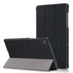 Tri-fold Leather Stand Case for Lenovo Tab M10 FHD Plus X606F – Black