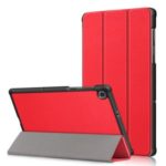 Tri-fold Leather Stand Case for Lenovo Tab M10 FHD Plus X606F – Red