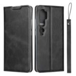 Flip Leather Stand Mobile Casing with Strap for Xiaomi Mi CC9 Pro/Mi Note 10/Note 10 Pro – Black