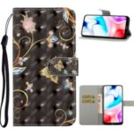 For Xiaomi Redmi 8 Pattern Printing Light Spot Decor Phone Cover Leather Shell – Butterfly and Flower