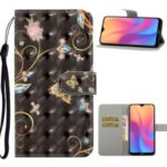 Light Spot Decor Pattern Printing Leather Cell Phone Case for Xiaomi Redmi 8A – Butterfly and Flower