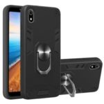360-Degree Rotating Kickstand Detachable 2-in-1 Plastic + TPU Hybrid Phone Case for Xiaomi Redmi 7A – Black