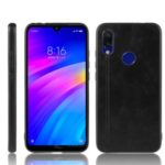 PU Leather Coated PC + TPU Hybrid Cover for Xiaomi Redmi Note 7 / Redmi Note 7S / Redmi Note 7 Pro (India) – Black