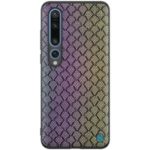 NILLKIN Twinkle Phone Case PU Leather + PC + TPU Hybrid Cover for Xiaomi Mi 10 Pro – Purple / Gold