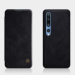 NILLKIN Qin Series Card Holder Leather Protection Case for Xiaomi Mi 10/Mi 10 Pro – Black