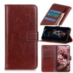 Crazy Horse Wallet Magnetic Leather Cover for Xiaomi Mi 10 5G/Mi 10 Pro 5G – Brown