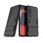 2-in-1 Plastic + TPU Phone Shell with Kickstand Casing for Xiaomi Mi 10 – Black