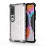 Honeycomb Pattern Shock-proof TPU + PC Combo Case for Xiaomi Mi 10 – White