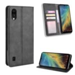 Vintage Style Wallet Leather Stand Case for ZTE Blade A5 (2020) – Black