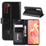 Crazy Horse Wallet Leather Magnetic Phone Cover for OPPO A91 – Black