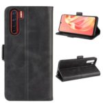 Magnetic PU Leather Flip Case Shell with Wallet Stand for OPPO A91 – Black