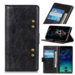 Rivet Decorated PU Leather Wallet Case for OPPO Find X2 – Black