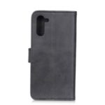 Matte PU Leather Wallet Stand Flip Cell Phone Cover for Realme 6 Pro – Black