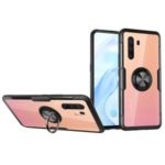 Finger Ring Kickstand TPU + PC + Metal Combo Case [Built-in Magnetic Metal Sheet] for Vivo X30 Pro – Black