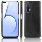 Litchi Skin Leather Coated Hard PC Back Protection Shell for Realme X50 5G – Black