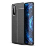 Litchi Grain Flexible TPU Protective Phone Cover for Oppo Find X2 – Black