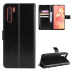 Crazy Horse Texture Protection PU Leather Wallet Phone Shell or OPPO A91/F15 – Black