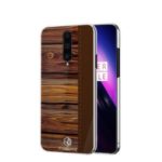 PINWUYO Pin Dun Series Wood Grain Protection Hard PC Mobile Case for OnePlus 8 – Brown