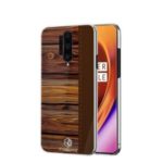 PINWUYO Pin Dun Series Wood Grain Hard PC Mobile Phone Shell Case for OnePlus 8 Pro – Brown