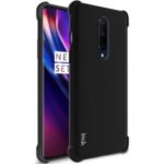 IMAK Anti-drop Soft TPU Phone Cover Shell with Screen Protective Film for OnePlus 8 – Metal Black