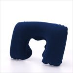 Foldable Inflatable U-shaped Neck Support Pillow Inflatable Cushion – Navy Blue