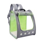 Cat Dog Pet Backpack PVC Transparent Shoulder Mesh Bag Travel Pet Carrier – Grey/Green