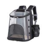 PVC Transparent Shoulder Mesh Bag Travel Pet Carrier Cat Dog Pet Backpack 38x34x26cm – Grey