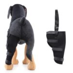 Therapeutic Dog Rear Leg Strap Knee Brace Dogs Hock Protector L Size – Left/Black