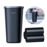 BASEUS Automotive Garbage Can Mini Trash Bin Rubbish Bin Portable Car Trash Can (Including 90Pcs Rubbish Bags) – Black