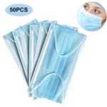 50Pcs/Box Disposable Surgical Mask Medical Dental Face Masks Breathable Earloop Antiviral 3-Layer Face Masks – Blue