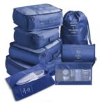8 Pcs/Set Waterproof Large Capacity Light Travel Storage Set – Dark Blue