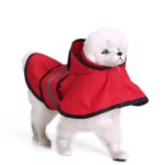 Hooded Pet Dog Raincoat Jacket Rain Poncho Rainwear with Reflective Stripes – Red/XXL