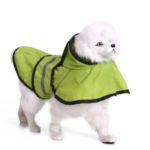 Pet Dog Raincoat Dog Rain Jacket With Hood Dog Rain Poncho with Reflective Stripe – Green/XS