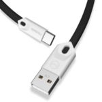 MCDODO Type-C USB Data Sync Charging Cable Flat Charging Cord, 0.25M – Black