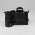 Genuine Leather Half Bottom Camera Protective Case Bag for for Nikon Z50 – Black
