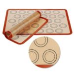 2Pcs Silicone Baking Sheet Mat Set Cookie Pastry Baking Liner Heat-Resistant Non Stick Barbecue Mats – Red