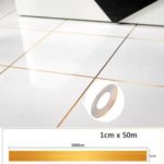 Tile Caulking Sticker Room Waterproof Mildew Proof Wall Seam Floor Decoration 50m Length – Gold/1cm width