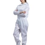 Antistatic Work Clothes Spray Painting Medical Workers Body Security Protection Dust-proof Suits – White/S