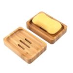 Portable Handmade Wood Bamboo Soap Dish Box Case Bathroom Storage Box