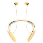 VJ090 Neck-mounted Anti-slip Magnetic Adsorption Bluetooth 5.0 Waterproof Sports Wireless Headsets – Yellow