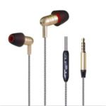 MW-204 Braided Wire-controlled Subwoofer Wired Headphones – Gold