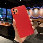 Cloth Surface TPU + PC Phone Cover [Precise Camera Cut-out Hole Design] for iPhone 11 Pro Max 6.5 inch – Red