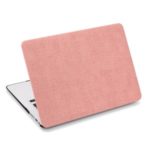 Linen Texture PU Leather Cover Laptop Case for Apple MacBook Air 13.3 inch with Retina Display (2018) – Pink