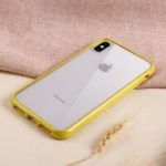 Wheat Straw TPU Edge + Clear Acrylic Back Hybrid Cover for iPhone X / iPhone XS 5.8-inch – Yellow