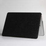 Glittery Surface Matte PU Leather Laptop Case for MacBook Air 13.3 inch (2018) A1932 – Black