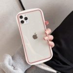 Dual Color Frame TPU + PC Clear Back Phone Cover for iPhone 11 Pro Max 6.5 inch – Red
