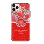 Flowery Series Epoxy Soft TPU Phone Case with Kickstand for iPhone 11 Pro Max 6.5 inch – Red