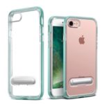 Clear TPU + PC Hybrid Shell with Kickstand for iPhone SE (2nd Generation)/8/7 – Cyan