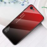 Gradient Color Tempered Glass + PC + TPU Combo Phone Case for iPhone SE (2nd Generation) – Red/Black