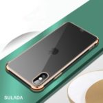 SULADA Electroplating Frame TPU Phone Cover Case for iPhone X / XS 5.8-inch – Black